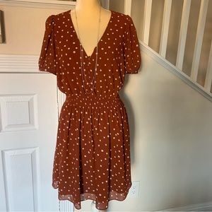 Madewell Smocked-Waist Mini Dress in Inkspot Dots size M